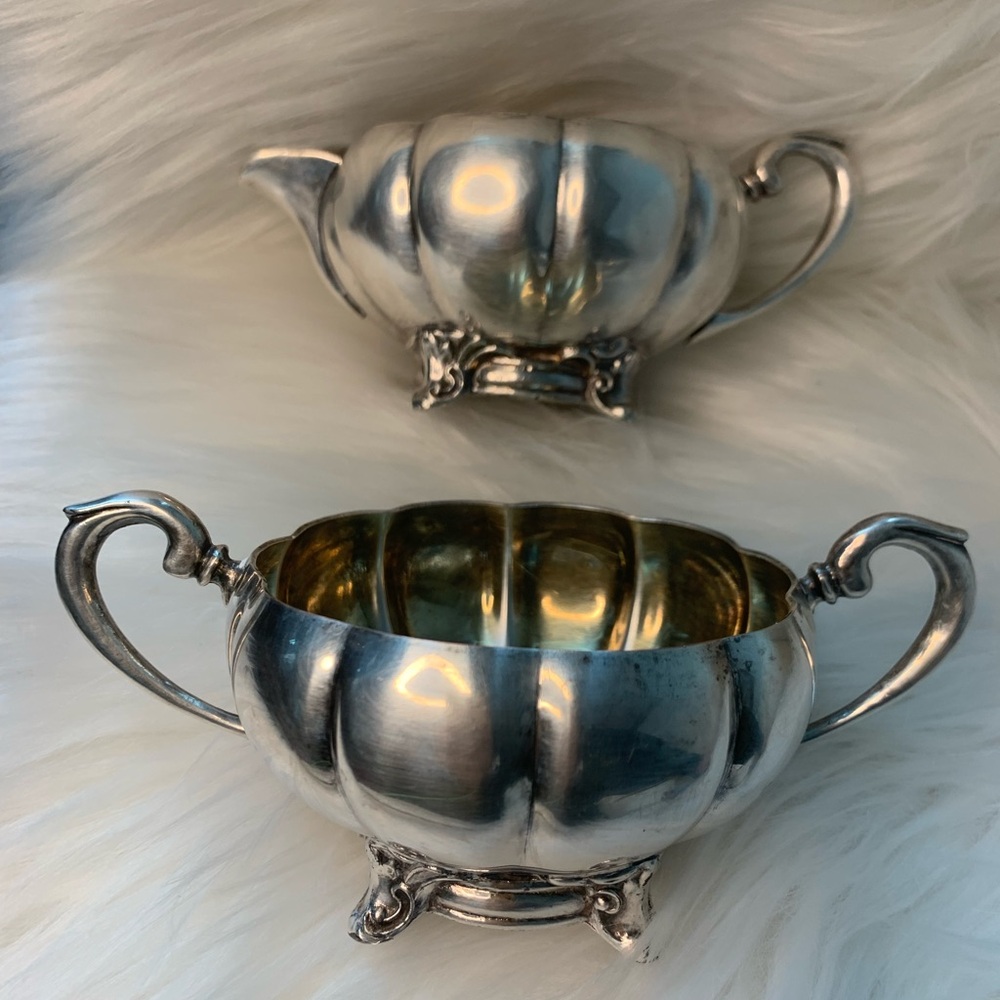 Vintage Marlboro Silverware Creamer and Sugar Set